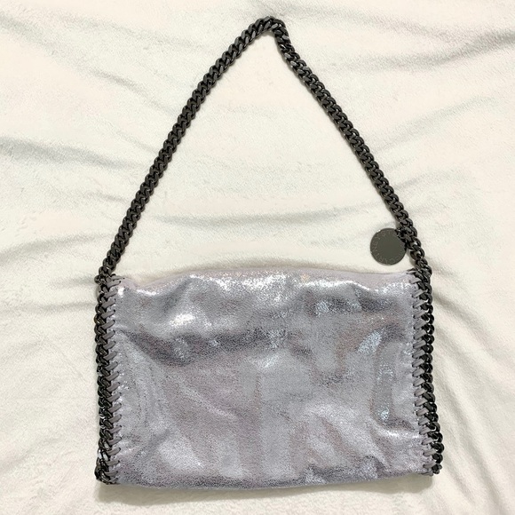 Stella McCartney Falabella Foldover Bag EUC Metallic Silver - Picture 8 of 17
